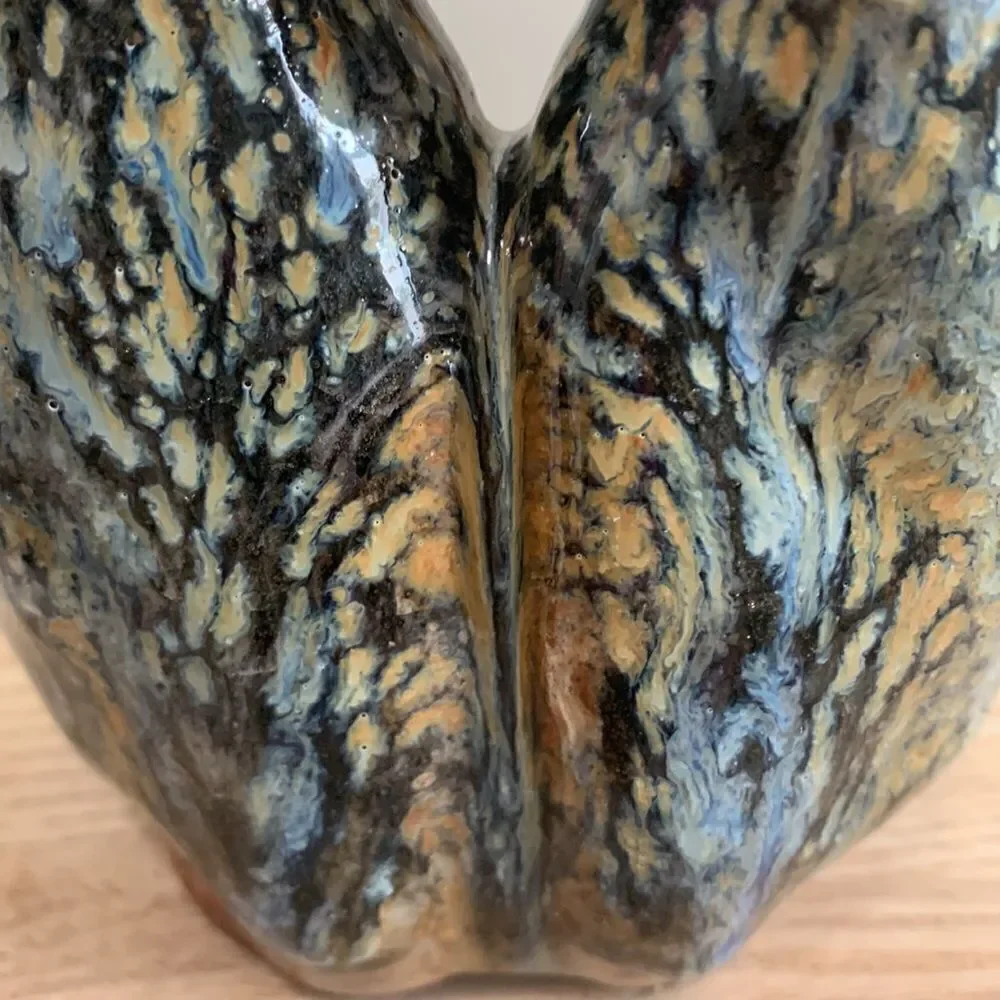 Stoneware Vase Handmade Double Bud Pottery Vase Decor